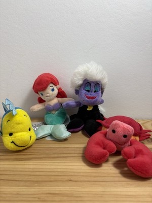 Disney Store Tiny Big Feet Plüsch Konvolut, Arielle, Sebastian, Flunder, Ursula