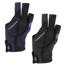 2 Pcs 3 Finger Pool Glove Left Hand, Billiard Gloves, Black Gray, Black Purple