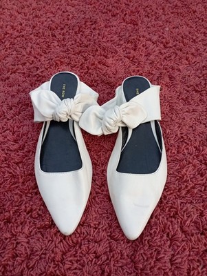 THE ROW ザロウ COCO リボンミュール　ドゥロワー　ココミュール The Row White Leather Coco Bow Kitten Hell Mule Size 36 | eBay