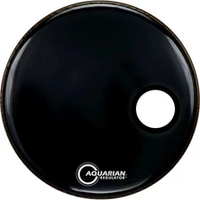 Aquarian Regulator Black Resonant Kick Drumhead Black 22 in.