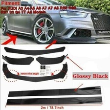 Frontspoilerschwert + 2M Seitenschweller f&uuml;r AUDI A3 A4 A5 A6 A7 A8 RS5 Schwarz