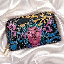 NEW Loungefly Jimi Hendrix Psychedelic Glow-in-the-dark Zip Around Wallet *NEW*
