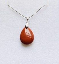 Sale Stunning Red Jasper Teardrop Pendant On A 925 Silver Chain