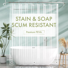 Shower Curtain Liner, 72X72 Clear Shower Curtain Liner, Waterproof P