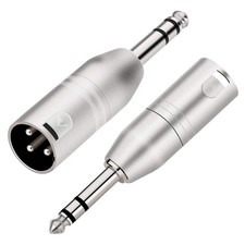 2 Pack 1/4" TRS to XLR Male Balanced Adapter