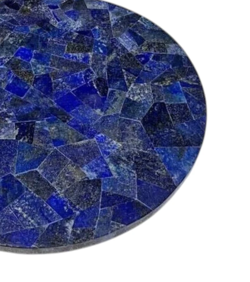 15" Blue Lapis Stone Round Coffee Table for Home & Living Room Decor - Image 2 of 4