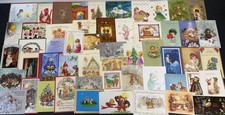 Vintage Christmas Cards Fronts ONLY Kids Children Scrapbooking Crafts Lot of 50