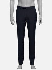 Loro Piana Men's Blue Wool Solid Modern Flat Front Suit Pants Size 56 40W