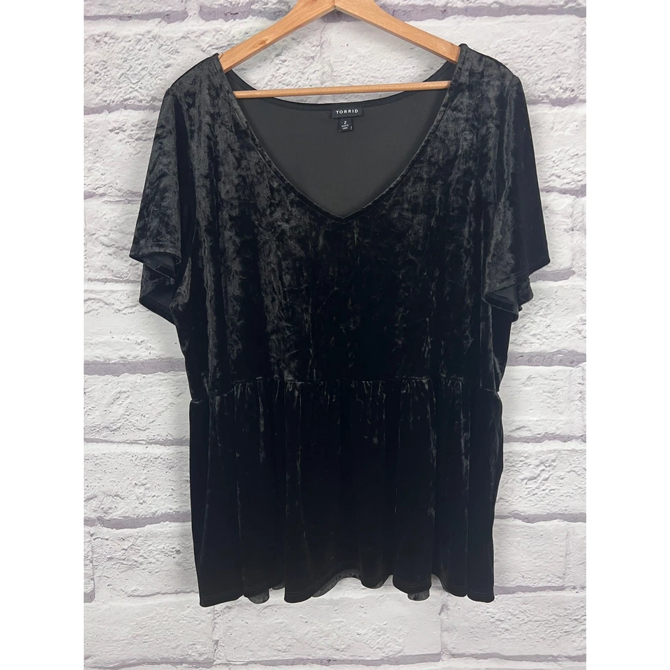 Torrid Womens 2X Whimsigoth Grunge Gothic Y2K Flutter Sleeve Babydoll Tunic - Image 3 of 4