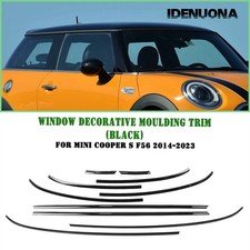 10pcs Window Molding Trims For Mini Cooper S F56 2014-2024 Gloss Black
