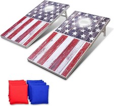 Gosports Led American Flag Cornhole Set Regulation Size Ch-02-Led-America
