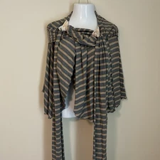 Angelrox Retired Color Flutter Cape Wrap Jacket Gray/ Brown Bamboo OS