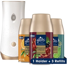 Glade Automatic Spray Air Freshener, Holiday Variety, 1 Device + 3 refills