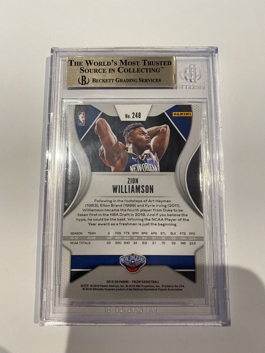 2019-20 Panini Prizm Zion Williamson Base Rookie BGS 9.5 GEM MINT