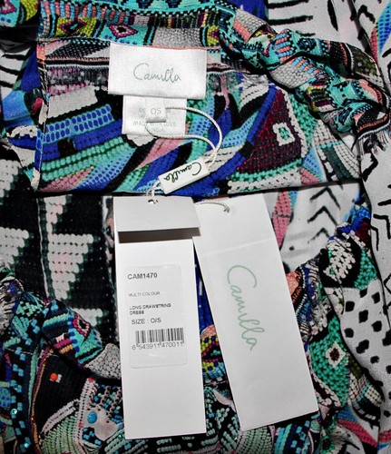 Camilla Maasai Mosh Print Silk Crepe De Chine 55"Long Maxi Dress One Size $699 - Picture 19 of 20