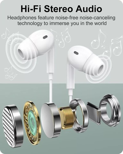 Wired Earphones Headphones Bluetooth For iPhone 14 Pro Max 12 11 Pro 7 8+ XR 13 - Picture 6 of 11