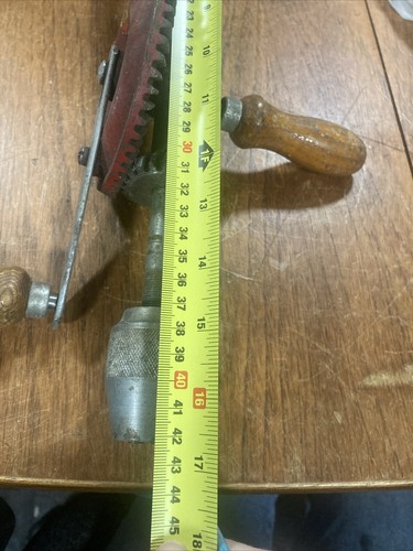 LARGE VINTAGE STANLEY 2 SPEED BREAST DRILL 17in tall - Picture 4 of 4