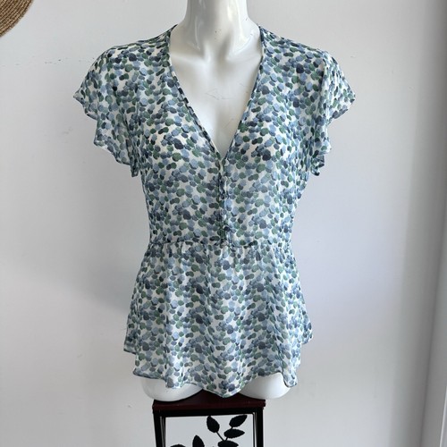 Club Monaco Perdeta 100% Silk Blouse, floral print , size M - Picture 2 of 15