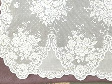 Window Panels White Machine Lace 36" x 60" Needs Rod Pocket Sewn In 1" Tear on 1