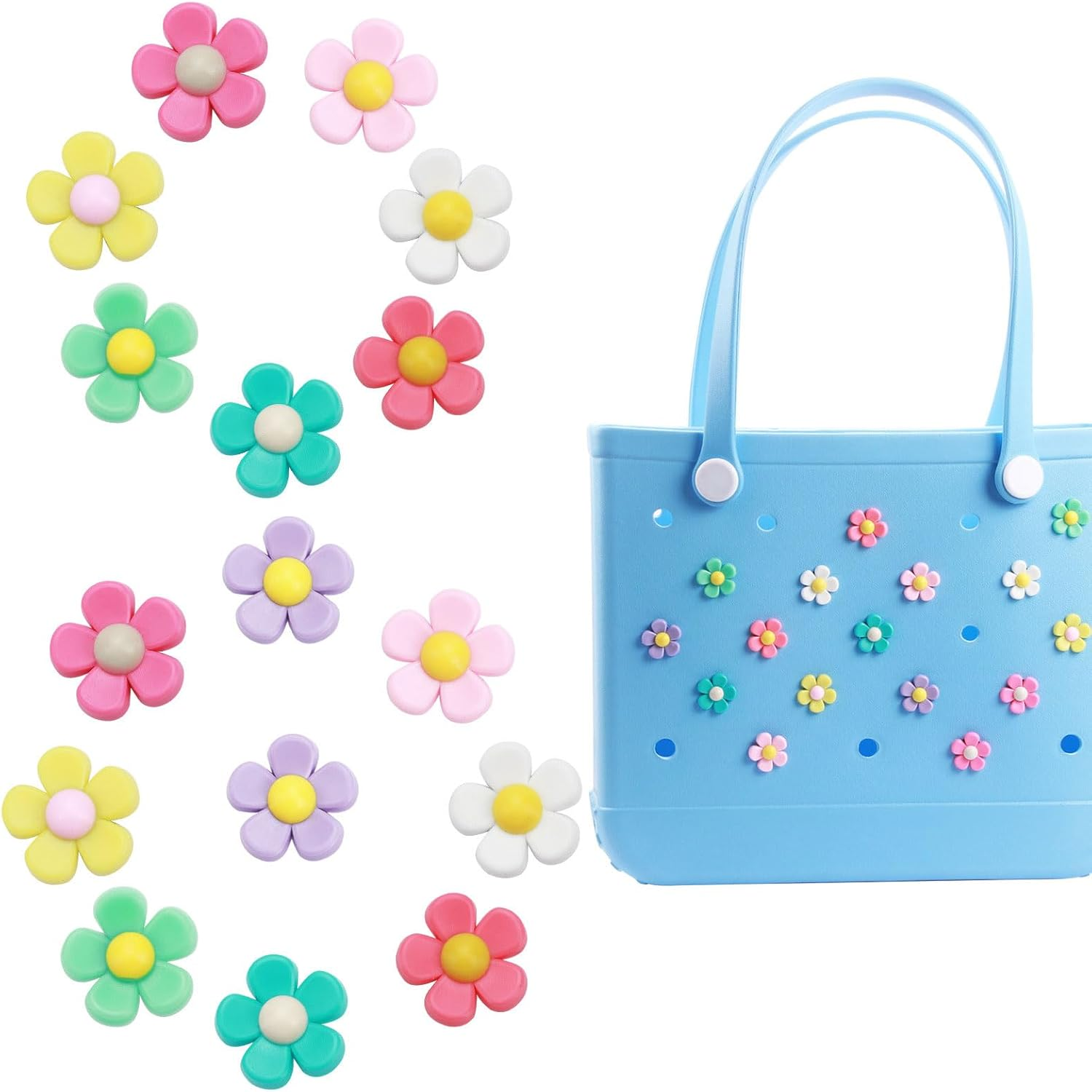 16Pcs/30Pcs Cute Bogg Bag Charms - Beach-Themed Rubber Accessories