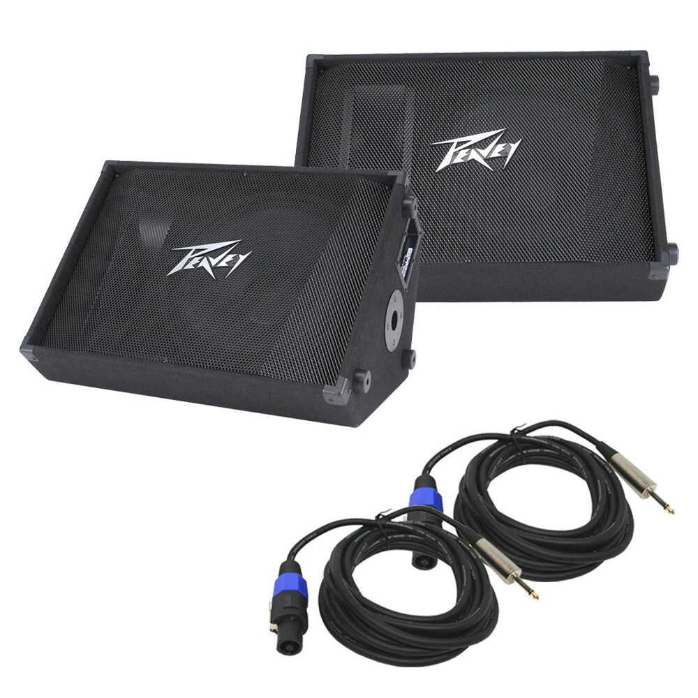 Peavey PV12M 2-Way 12 Floor Monitor PA Speakers Pair