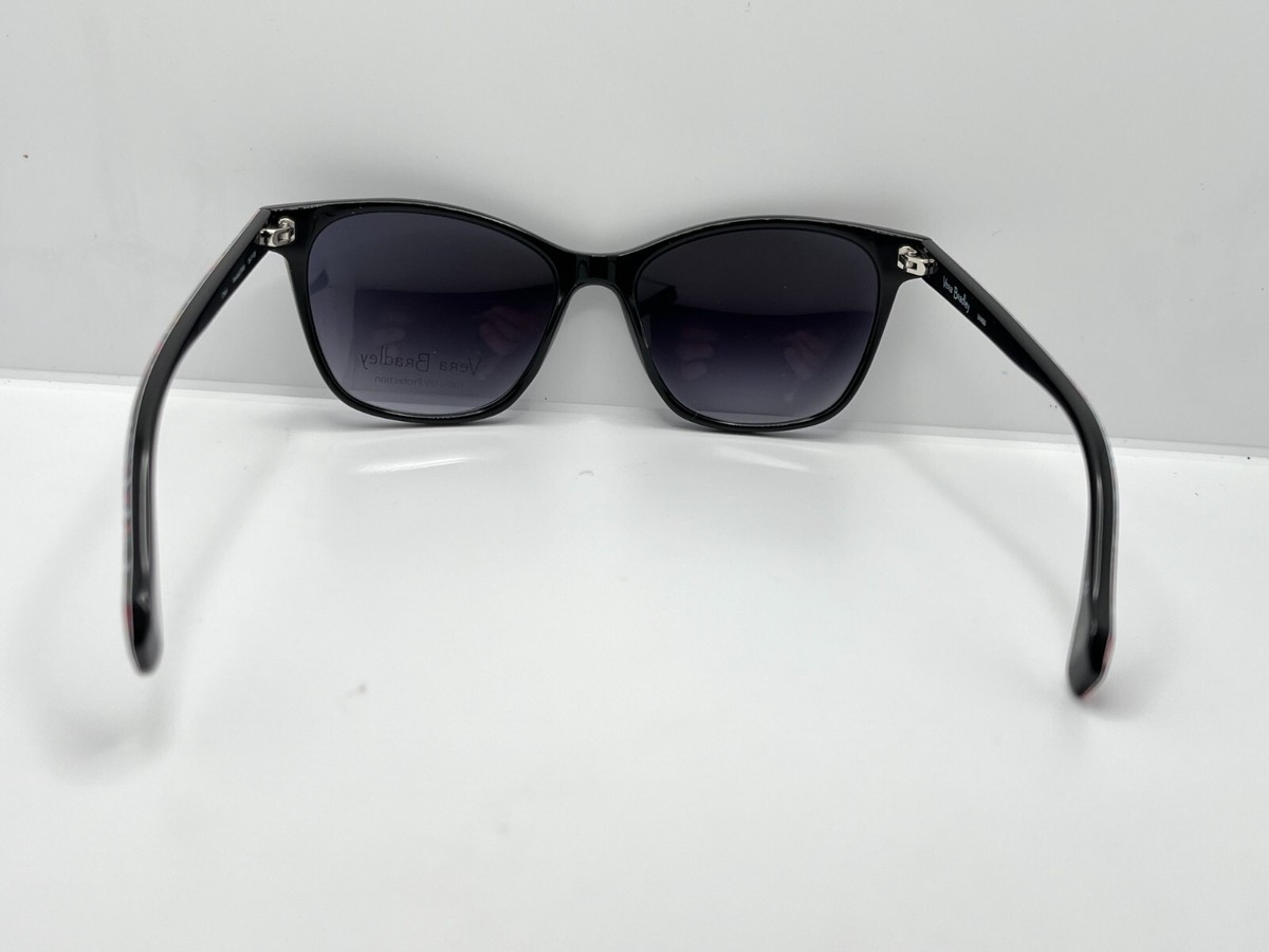 Vera Bradley Cheryl Sunglasses Foxwood Black Floral UV400 with Case 55-17-135 Vera Bradley Black Sunglasses for Women for sale | eBay main image 4