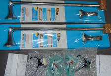 4 Pack Set MOEN Darcy 18" Towel Bars Robe Hooks Press and Mark Chrome Hardware