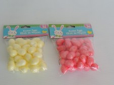 2 PACKAGE S/36 1" EASTER EGGS FOAM DECOR CRAFT GLITTER BASKET YELLOW, PINK,