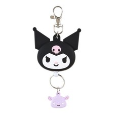Sanrio Kuromi Face Reel Key Holder 168858 Key Mascot Character Keychain