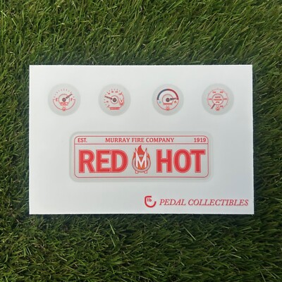Murray Flat Face Fire Truck Pedal Car Decal Set - License Plate + Gauge Stickers