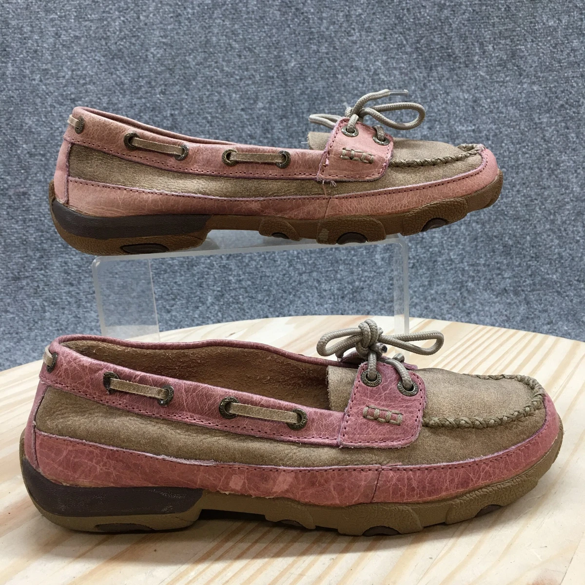Twisted X Tough Enough Wear Pink Driving Moc Slip On Womens 10M Brown WDMS003 Twisted X® | Work Slip-On Driving Moc | MXCC003 main image 3
