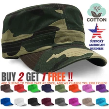Men Cap Army Hat Cadet Castro Military Patrol Hats Baseball Caps Camo Adjustable
