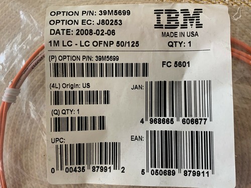 IBM FRU: 39M5699 / LC-LC Multi-Mode Fibre 1 Meter *New* - Picture 3 of 4