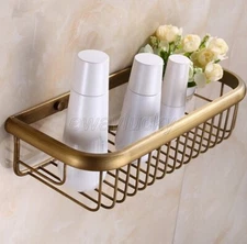 30cm Antique Brass Bathroom Accessory Shower Shelf Storage Basket Holder wba030