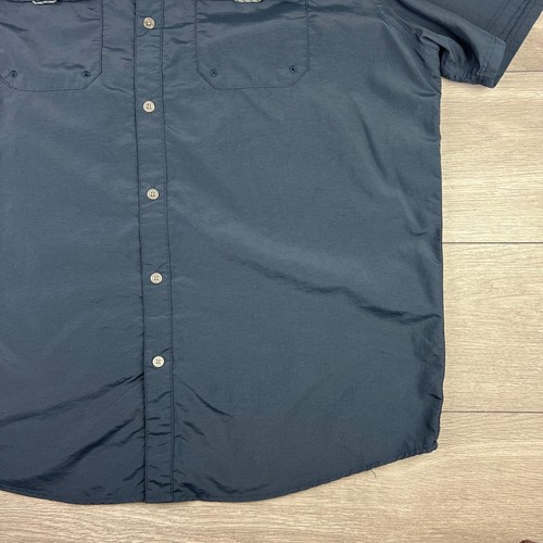 Men's Wrangler Navy Blue Nylon Short Sleeve Shirt Size XL - Picture 4 of 7