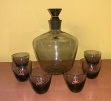 Vtg MCM 1957 Richard SUSSMUTH Le Rein Glass Decanter & Shot Glasses West Germany