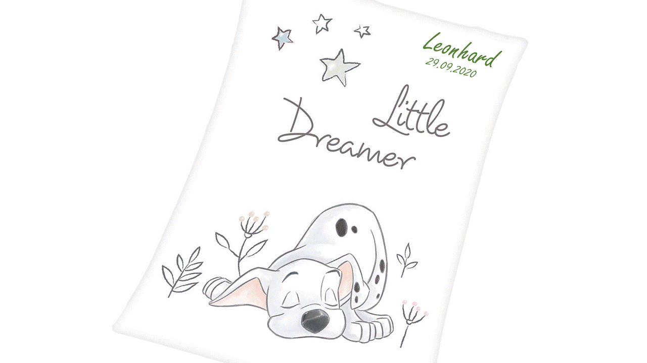 Personalisierte Babydecke Dalmatiner Disney mit Name und Geb.-Datum Baby Taufe Personalisierte Babydecke Dalmatiner Disney mit Name und Geb.-Datum Baby Taufe