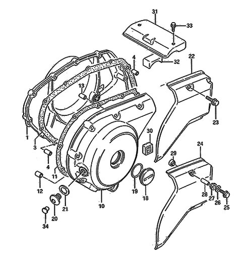Kit vis carter moteur Suzuki VS 750 Intruder en acier inox durable