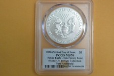 2020 (S) SILVER AMERICAN EAGLE $1 PCGS MS70 EMERGENCY FDI Nate Archibald