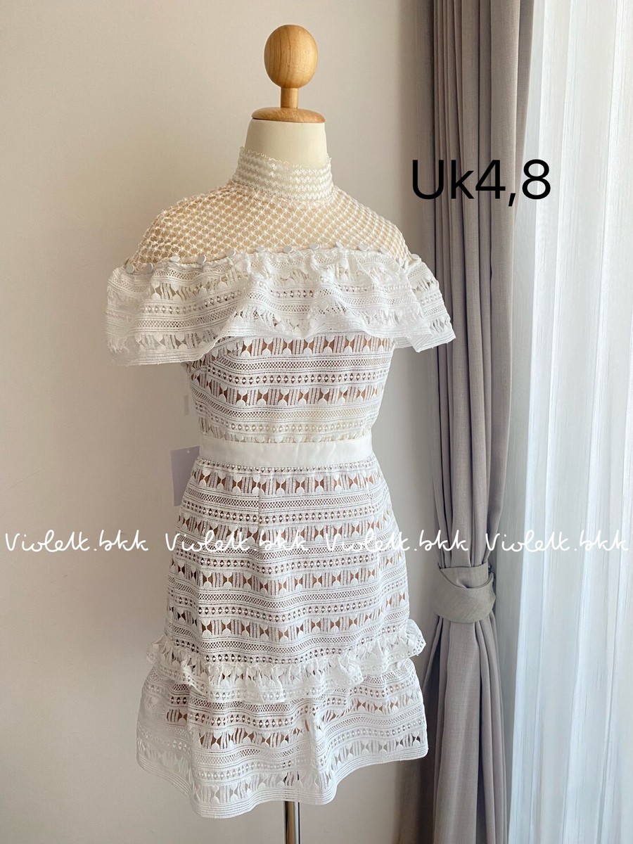 chinese dress ladies Self-Portrait - White Flower Lace Midi Dress main image 1