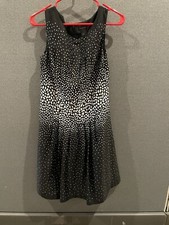 Ann Taylor Dress 4 Black with white polka dots Sleeveless Lined Work/party