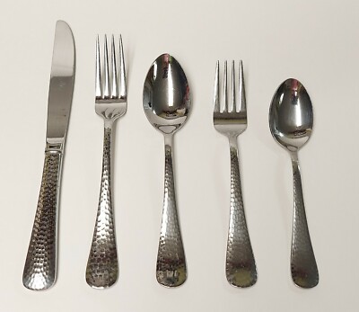 REED & BARTON OLD ENGLISH HAMMERED KOREA STAINLESS FLATWARE E57