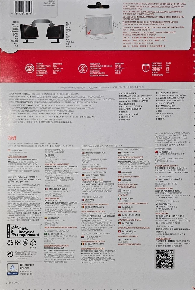 3M Privacy Filter for 17.3" Widescreen Laptop (PF173W9B),Blackout - Image 2 of 2