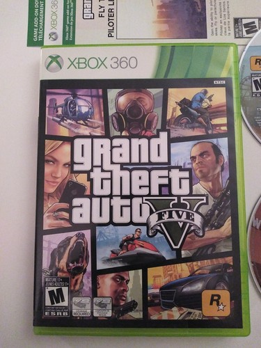 Grand Theft Auto V (Microsoft Xbox 360, 2013) GTA 5 Complete NO MAP Both Disc - Picture 2 of 9