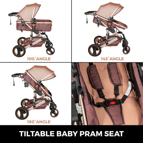 VEVOR 2 in1 Passeggino Carrozzina Pieghevole Baby Stroller per Bambini 0-36 Mesi - Foto 3 di 12
