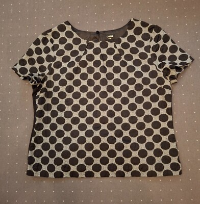 OASIS Damen Top Gr. 40 Farbe schwarz gepunktet Baumwolle TOP!!