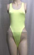 Neon Yellow Thong Spandex for Women size 10 Small