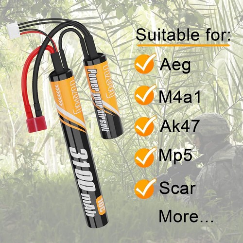 11.1V 3100mAh Airsoft Battery Lithium Ion Batteries with T-plug Deans to Tamiya - Picture 16 of 46
