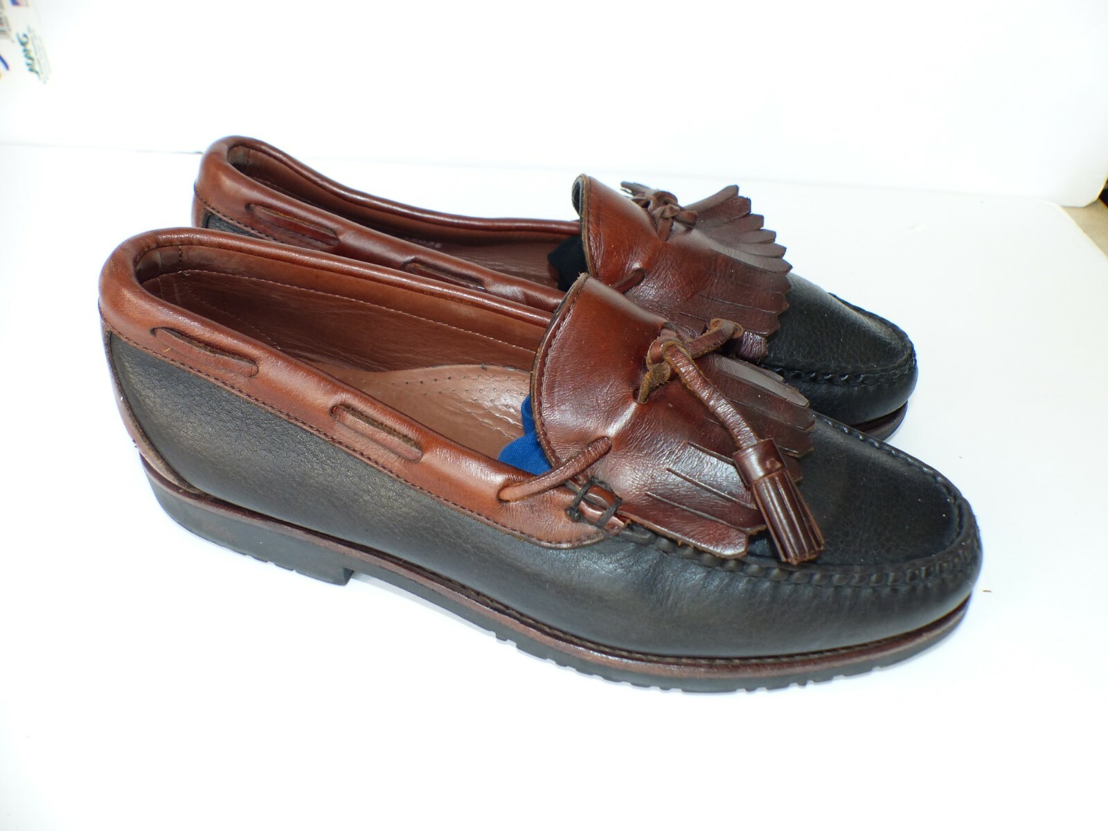 225 ALLEN EDMONDS NASHUA TASSEL LOAFER SLIP ON SHOES IN BROWN BLACK