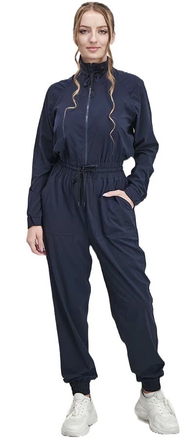 Size L- PUMA Women’s Goop Windbreaker Jumpsuit, Dark Sapphire.